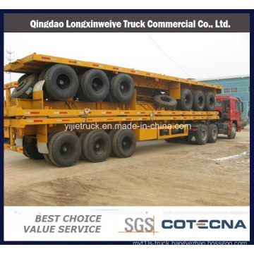 3 Axles 40ton Container Flat Bed Semi-Trailer